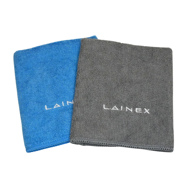 Paños de microfibra para barista Lainex azul y gris pack x2